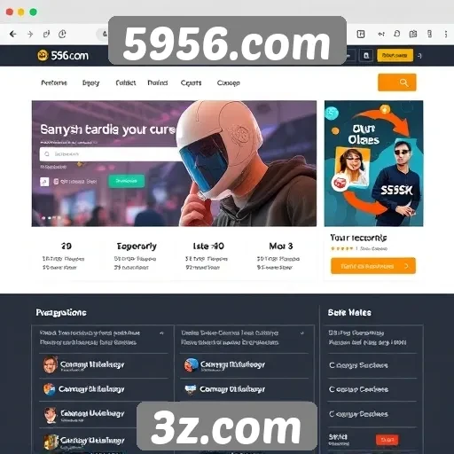 Análise da interface do usuário no site 5956.com